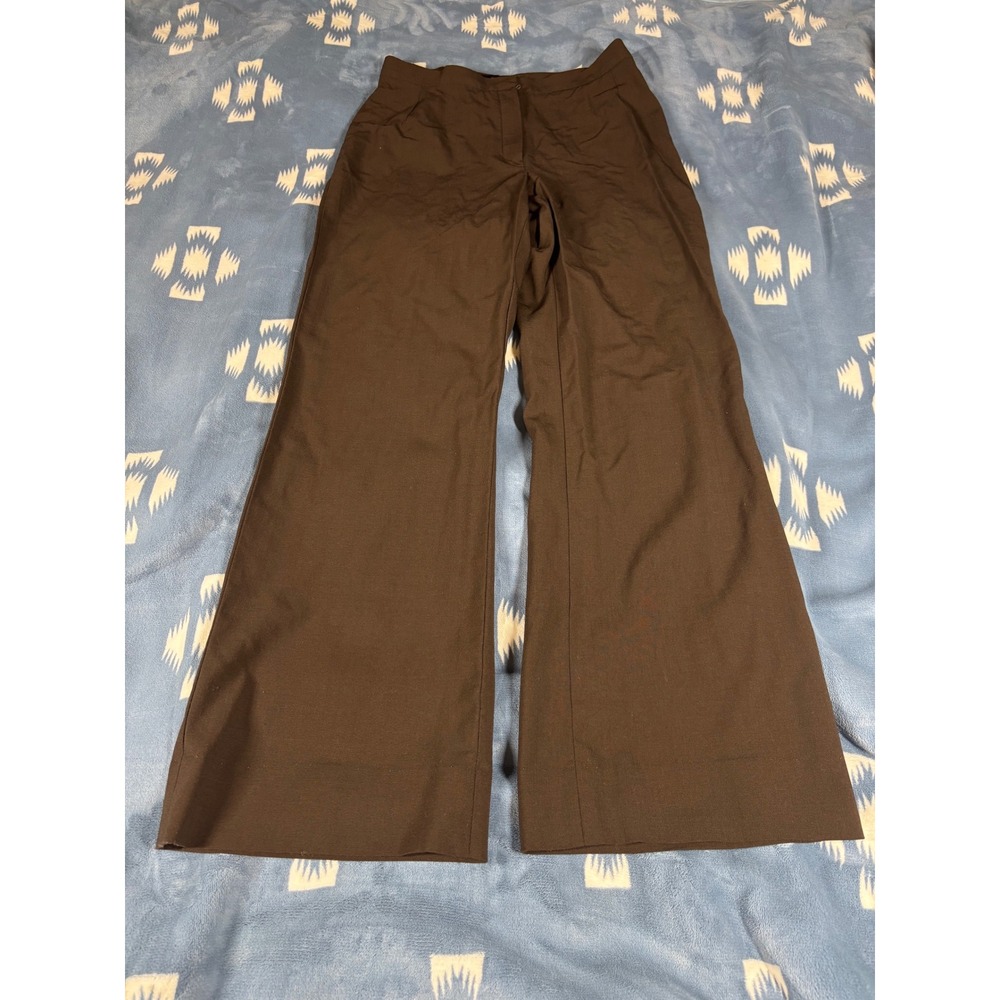 Zanella Mens Brown Wide Leg Trousers Made in Italy Tailored Dress Pants 29x28.5